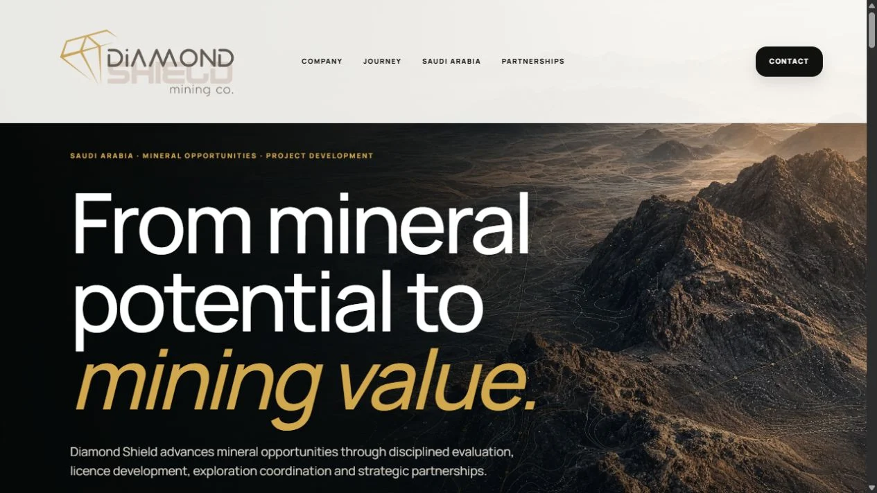 Diamond Shield Arabia public website